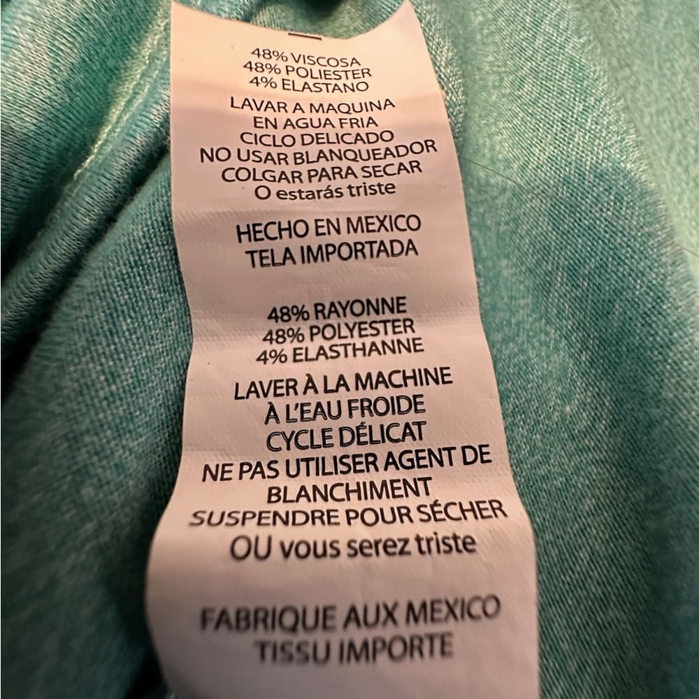 LuLaRoe Irma Heathered Teal High-Low Tunic Top LuLaRoe Size XXS (00-0) - Thumbnail 4