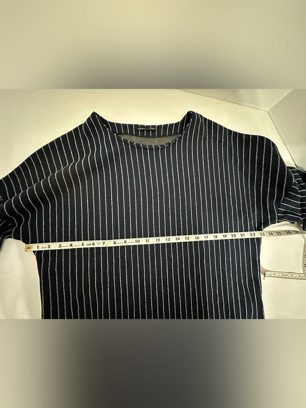 Zara W/B Navy Pinstripe Oversized Tunic Top Size Large Minimalist Scandi Blogger - Thumbnail 11