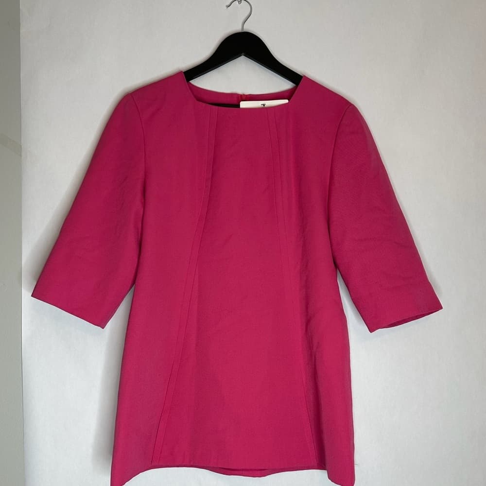 Carven Paris Pink Structured Shift Dress Tunic Runway Luxury Size FR 42 (US 10) - Thumbnail 12