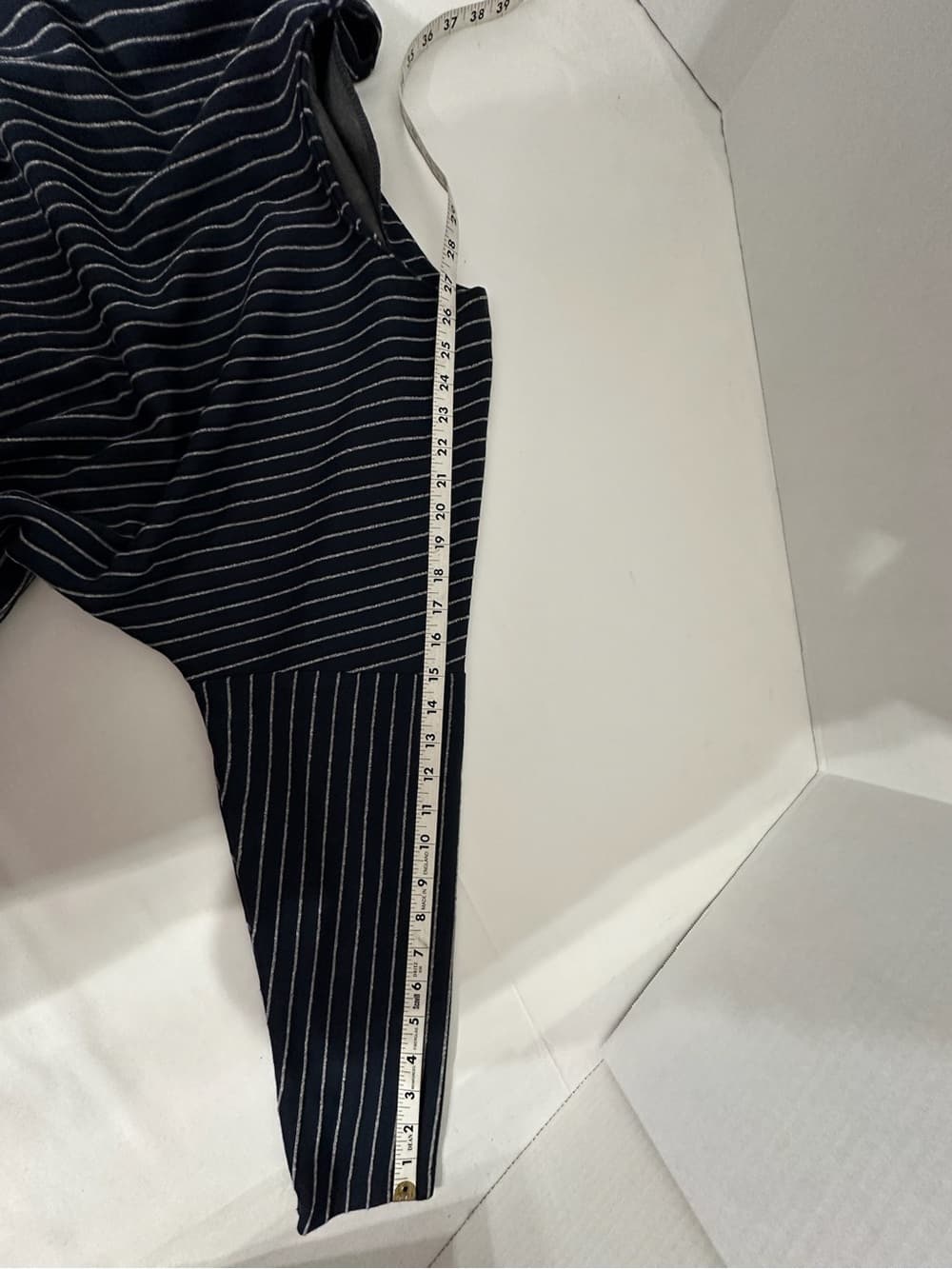 Zara W/B Navy Pinstripe Oversized Tunic Top Size Large Minimalist Scandi Blogger - Thumbnail 8