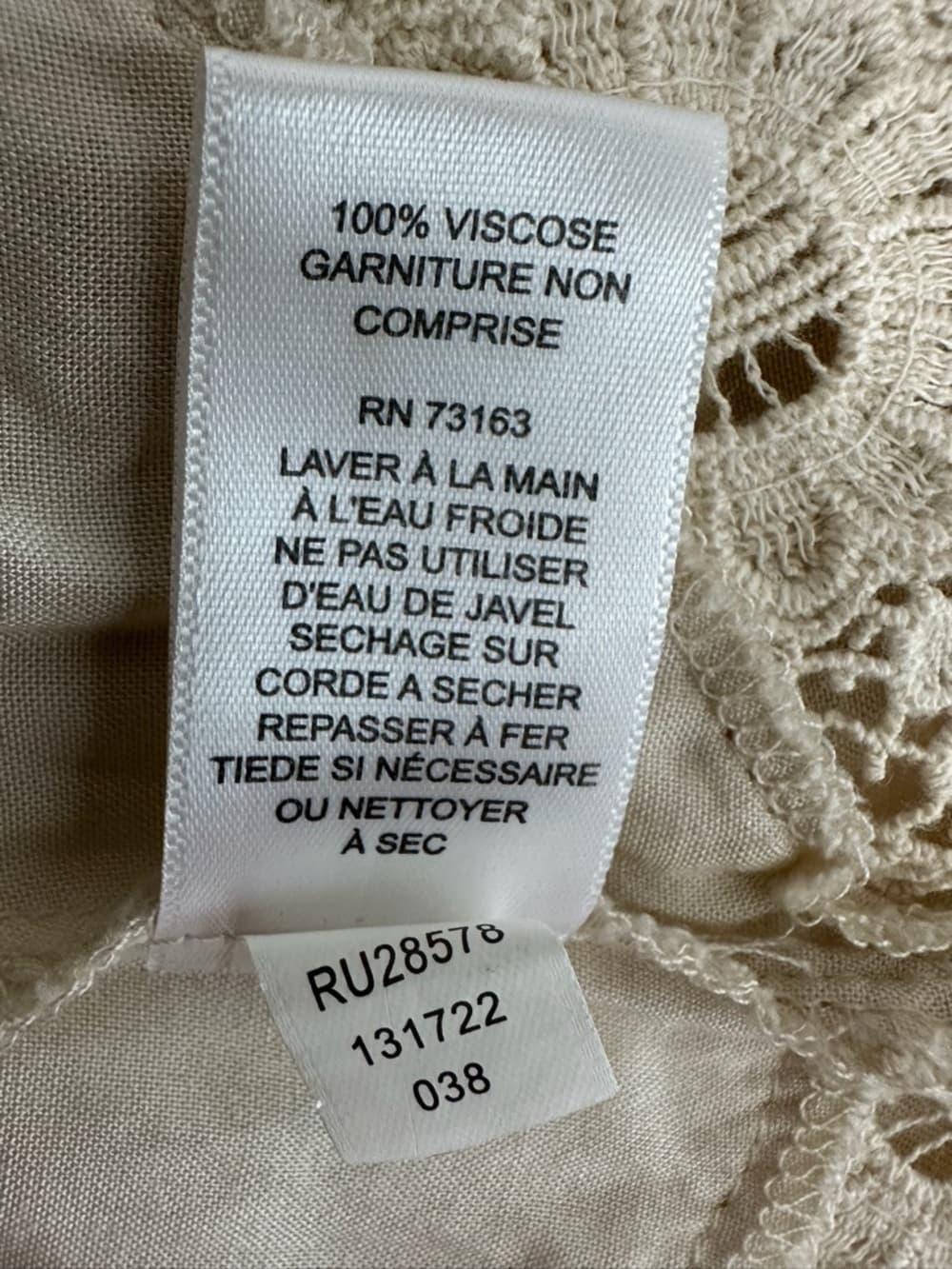 Cupio Cream Boho Lace Handkerchief Hem Bell Sleeve Tunic Top See Measurements - Thumbnail 8