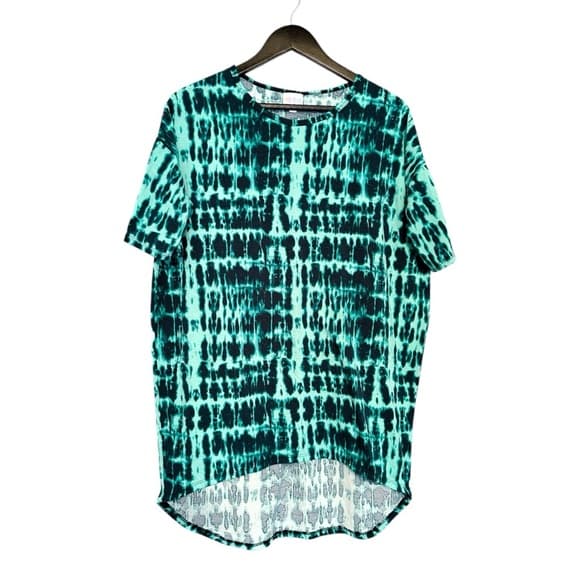 LuLaRoe Irma Tunic High-Low Top Abstract Tie Dye All Over Print Size X-Small XS - Thumbnail 10