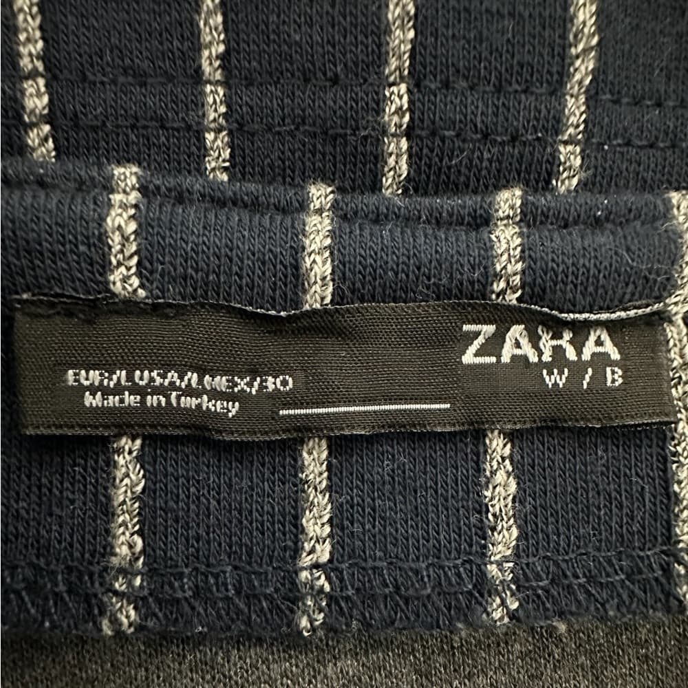 Zara W/B Navy Pinstripe Oversized Tunic Top Size Large Minimalist Scandi Blogger - Thumbnail 7