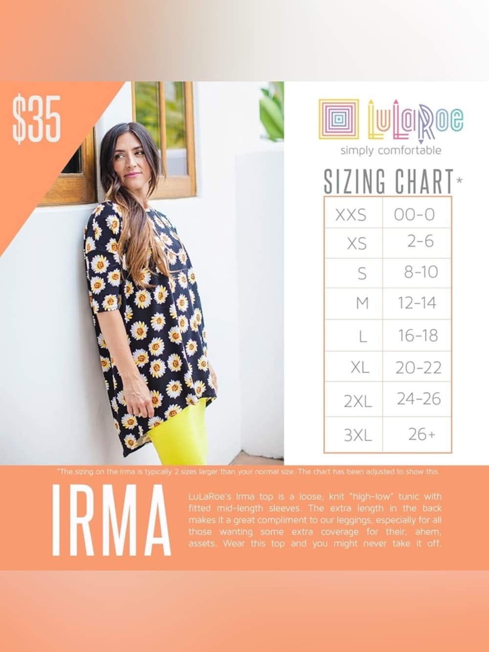 LuLaRoe Irma Tunic Top Black Lipstick Print High Low XXS Baddie Makeup Artist - Thumbnail 5