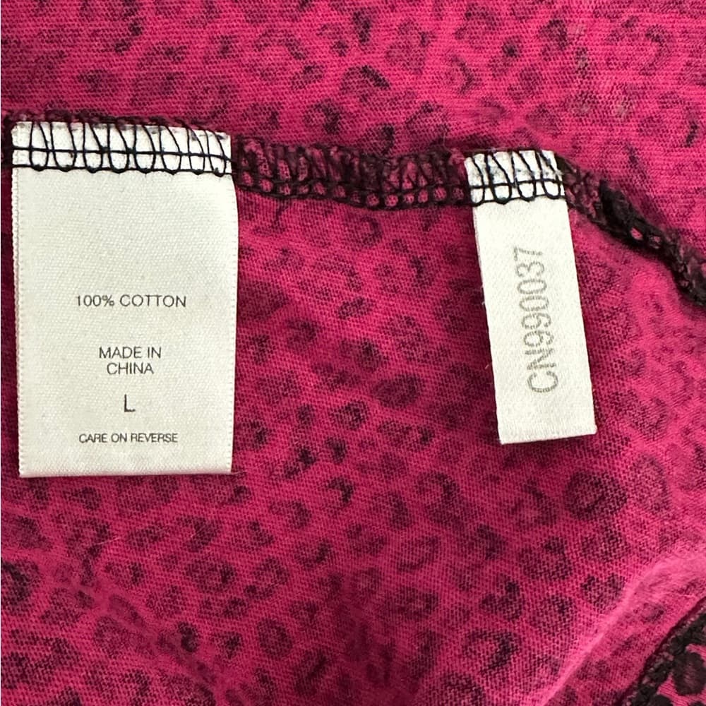 NY&C New York & Company Pink Leopard Print Top Size Large Y2K Sleepwear - Thumbnail 7