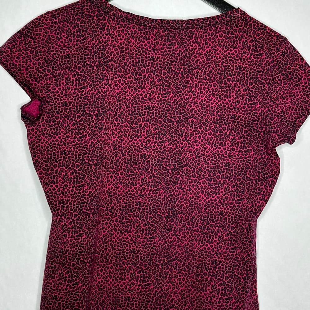 NY&C New York & Company Pink Leopard Print Top Size Large Y2K Sleepwear - Thumbnail 5