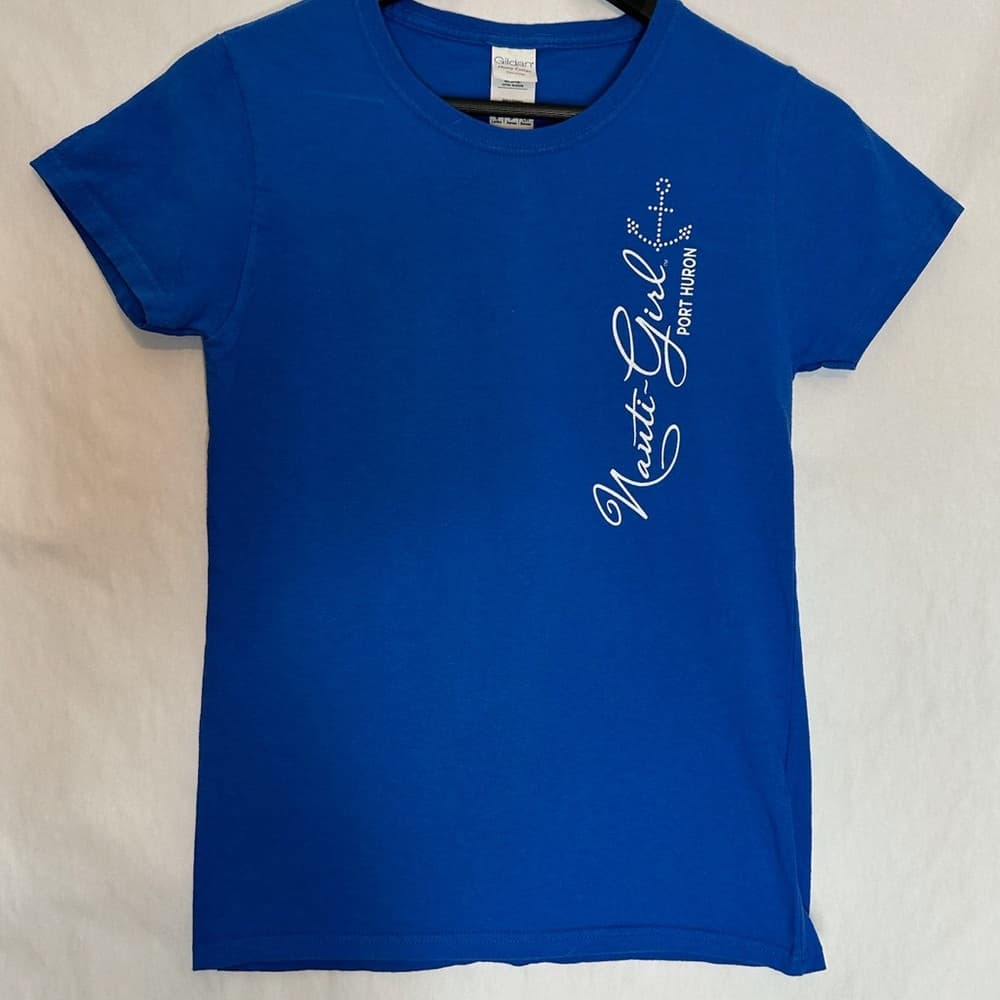 Port Huron Gildan Nauti Girl Tee Blue Souvenir Graphic Size Small - Thumbnail 2