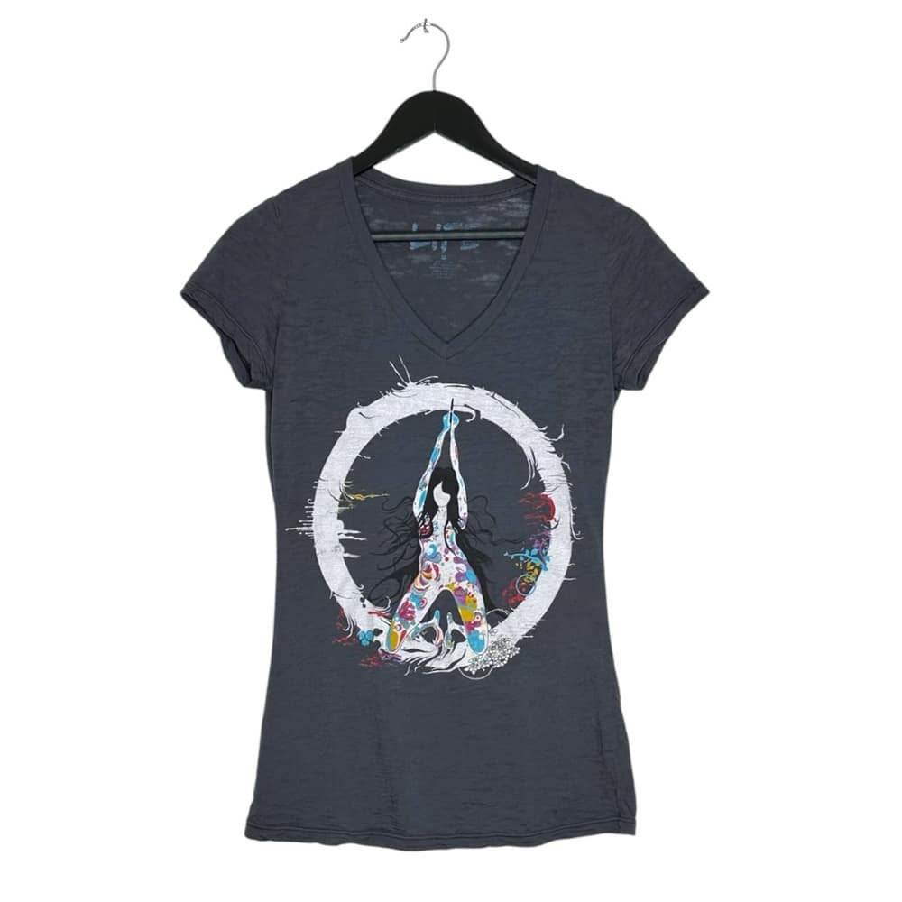 LIFE Urban Outfitters Gray Peace Graphic V Neck Tee Medium Casual Streetwear - Thumbnail 6