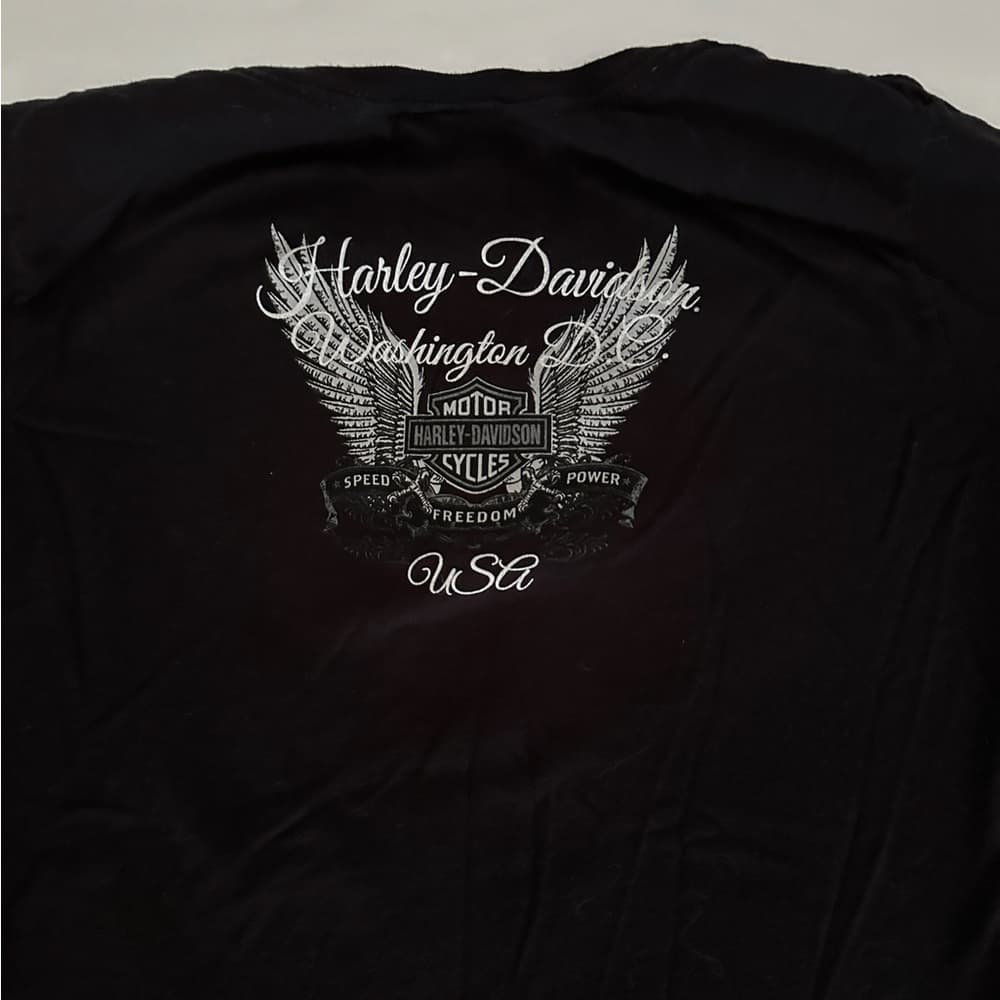 Harley-Davidson Motorcycle Black Graphic Tee Fitted Shirt - (most Likely XS/S) - Thumbnail 7
