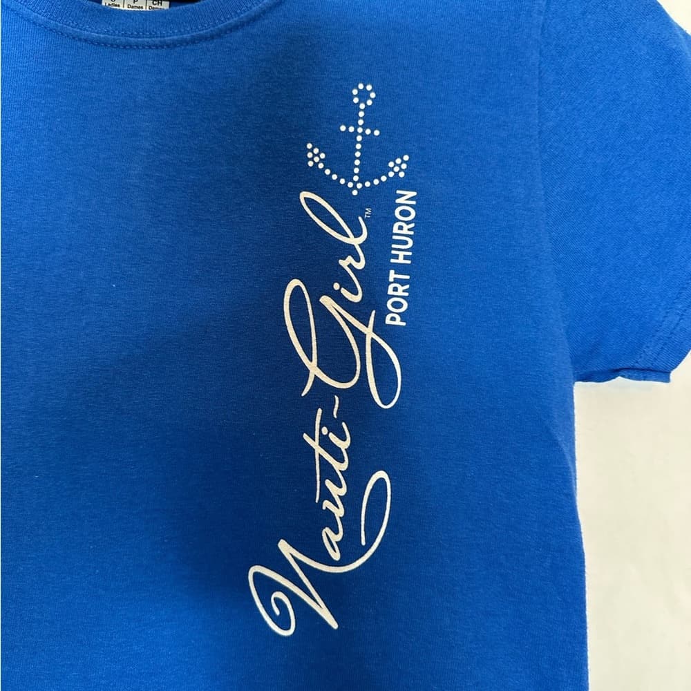 Port Huron Gildan Nauti Girl Tee Blue Souvenir Graphic Size Small - Thumbnail 3