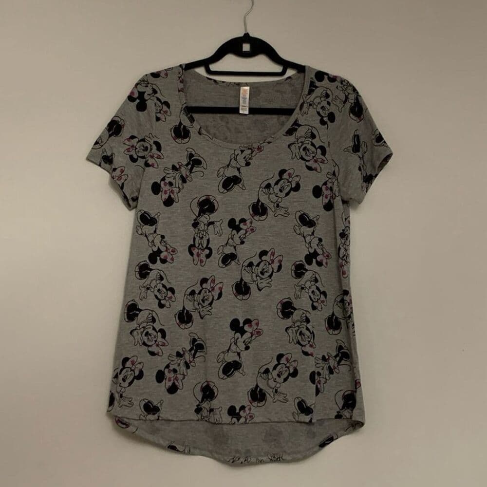 LuLaRoe Disney Minnie Mouse Classic Tee Shirt All Over Graphic Print Size Small - Thumbnail 4
