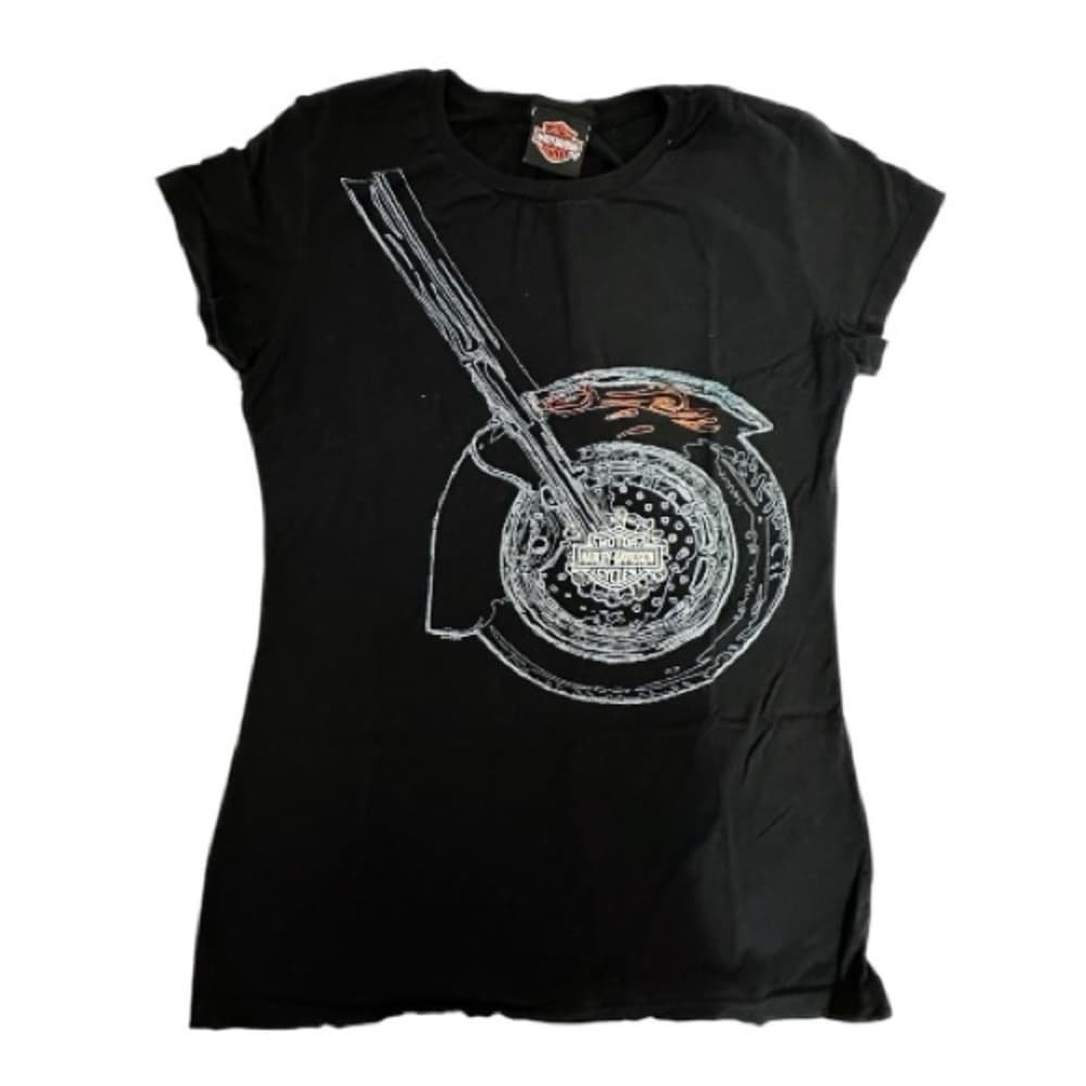 Harley-Davidson Motorcycle Black Graphic Tee Fitted Shirt - (most Likely XS/S) - Thumbnail 6