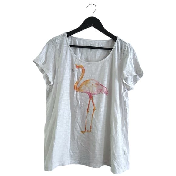 J.Jill Beach Tee Collection Flamingo Graphic Shirt Medium Resortcore Beachwear - Thumbnail 9
