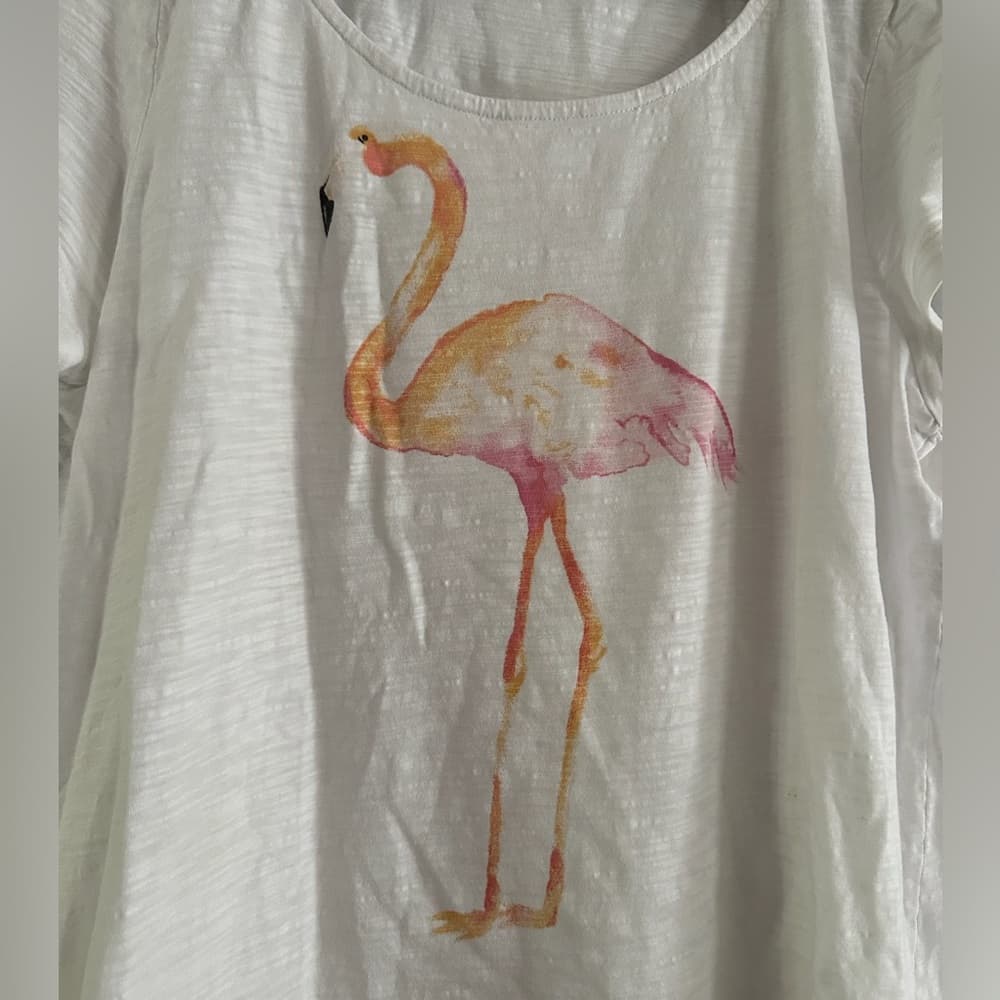J.Jill Beach Tee Collection Flamingo Graphic Shirt Medium Resortcore Beachwear - Thumbnail 7