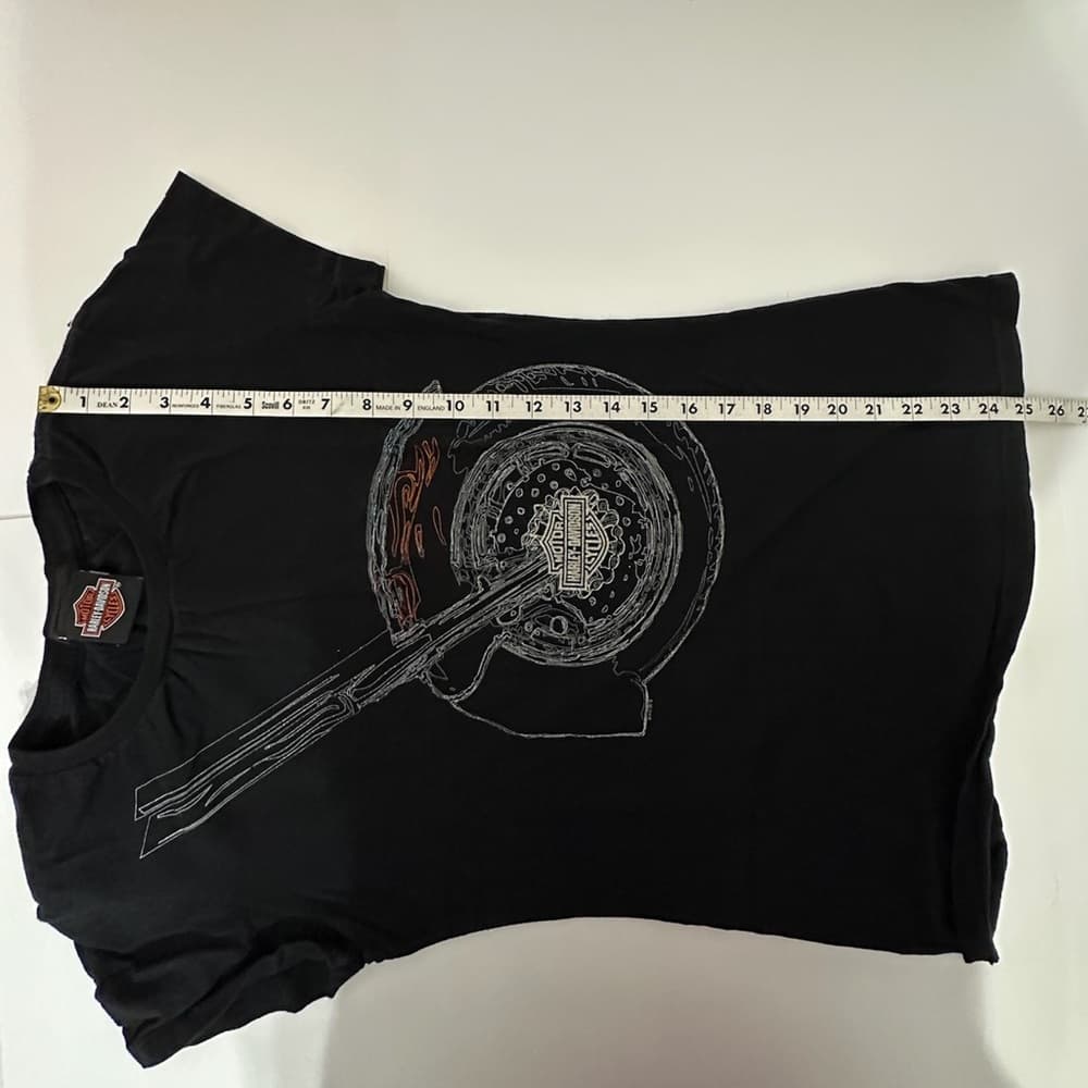 Harley-Davidson Motorcycle Black Graphic Tee Fitted Shirt - (most Likely XS/S) - Thumbnail 8