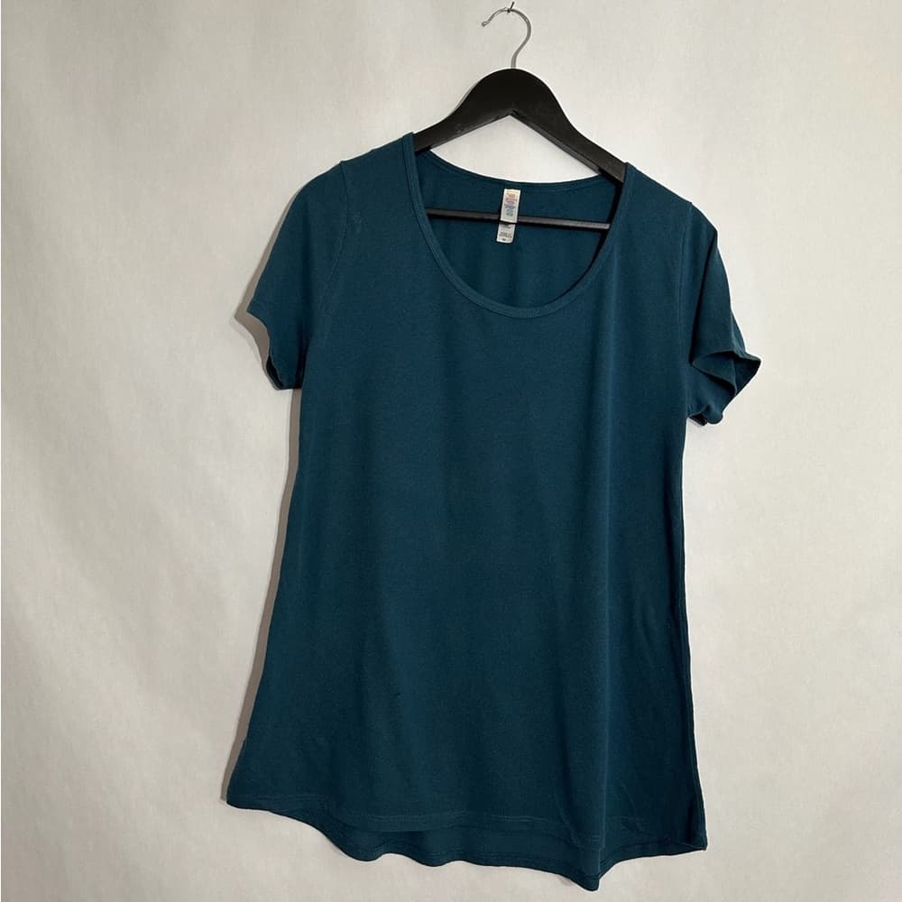 LuLaRoe Classic Tee Short Sleeve T-Shirt Size Medium 10-12 Dark Teal SEE NOTE