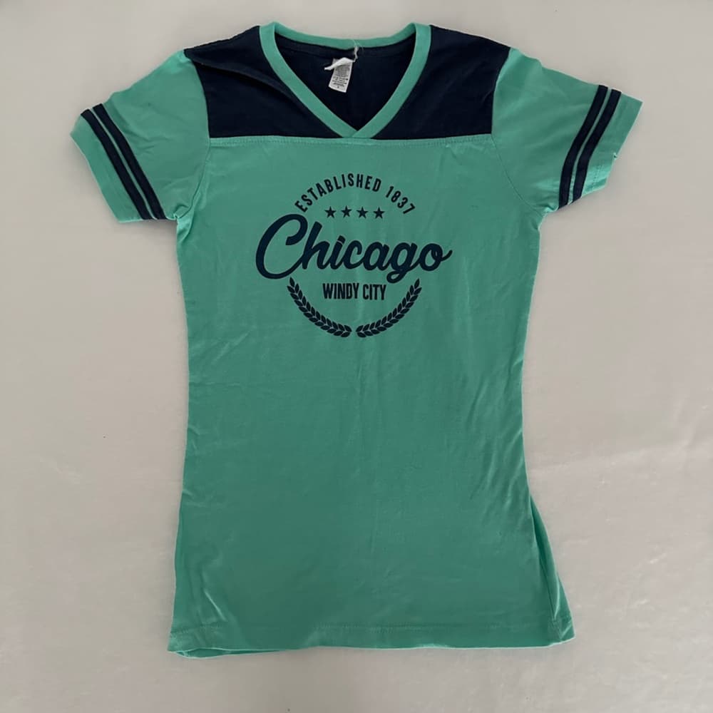 Ace Apparels Chicago Windy City Souvenir Ringer Tee Size Small
