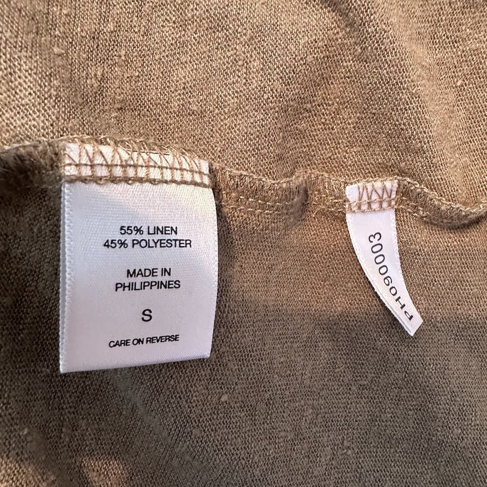 New York & Company NY&Co Linen Blend Tee Military Green Short Sleeve Size Small - Thumbnail 5
