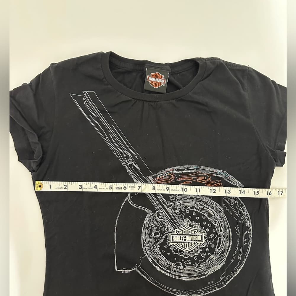 Harley-Davidson Motorcycle Black Graphic Tee Fitted Shirt - (most Likely XS/S) - Thumbnail 9