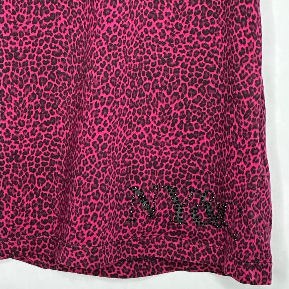 NY&C New York & Company Pink Leopard Print Top Size Large Y2K Sleepwear - Thumbnail 2