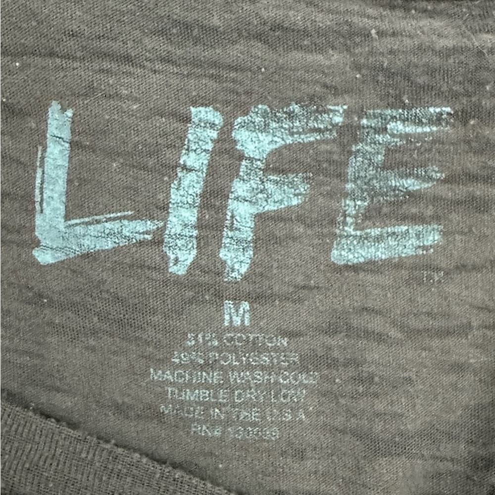 LIFE Urban Outfitters Gray Peace Graphic V Neck Tee Medium Casual Streetwear - Thumbnail 2