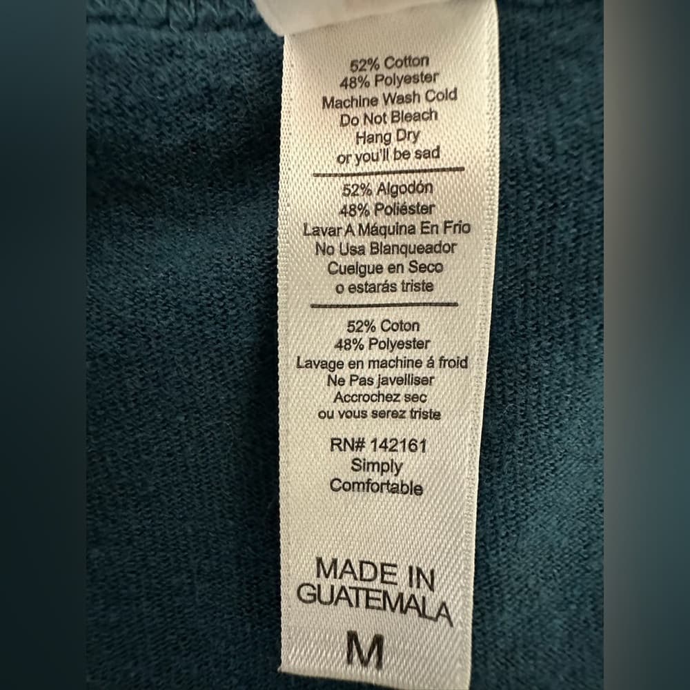 LuLaRoe Classic Tee Short Sleeve T-Shirt Size Medium 10-12 Dark Teal SEE NOTE - Thumbnail 2