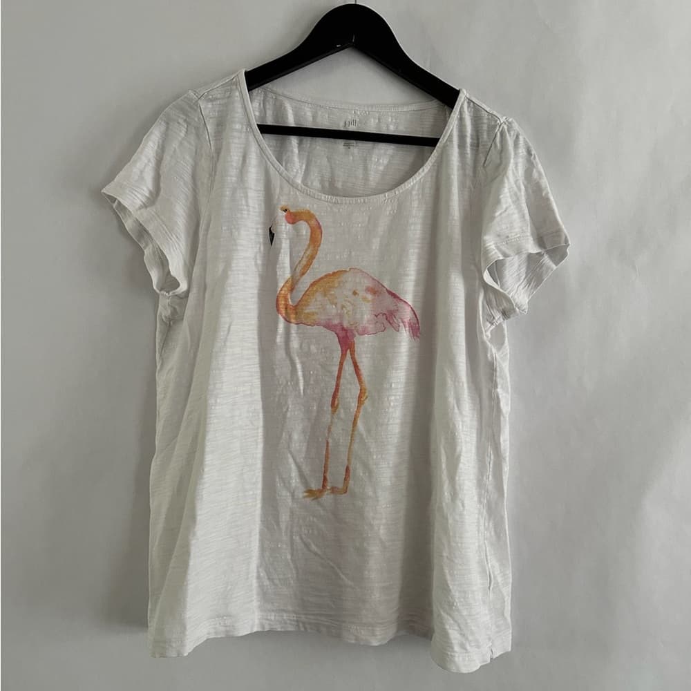 J.Jill Beach Tee Collection Flamingo Graphic Shirt Medium Resortcore Beachwear - Thumbnail 6