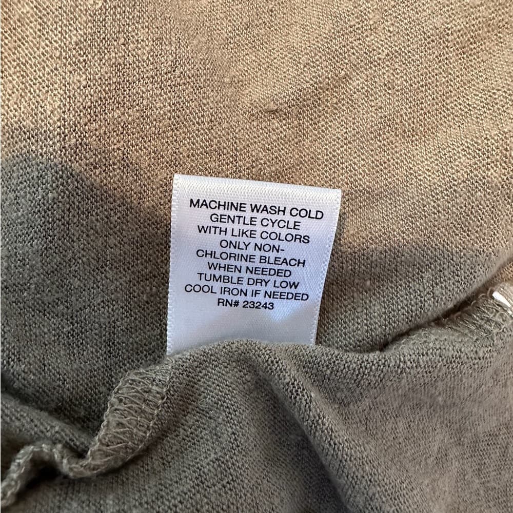 New York & Company NY&Co Linen Blend Tee Military Green Short Sleeve Size Small - Thumbnail 4