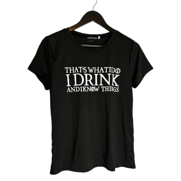 Game of Thrones Tyrion Lannister Black Tee I Drink and Know Things Size Medium - Thumbnail 6