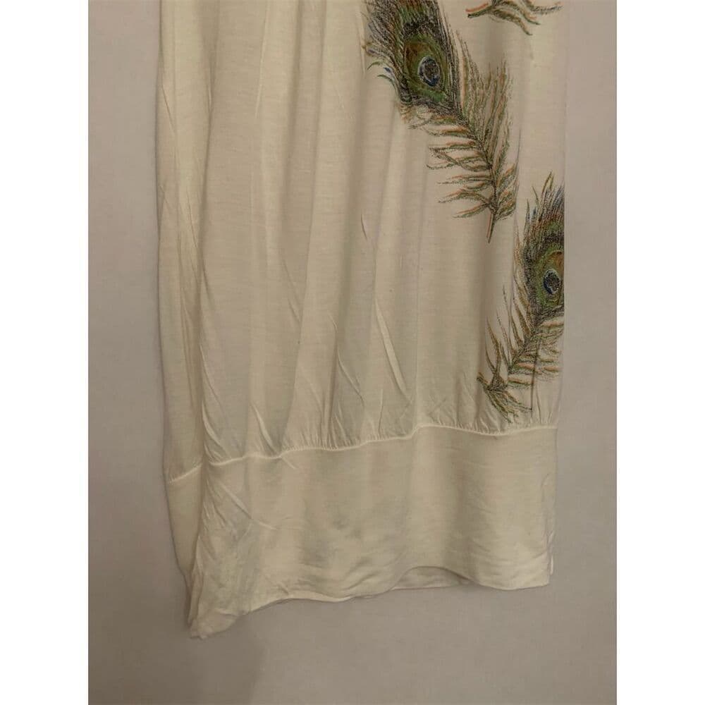 Forever 21 Tank Top Peacock Feather Design Boho Sleeveless Y2K Medium FLAWED - Thumbnail 3