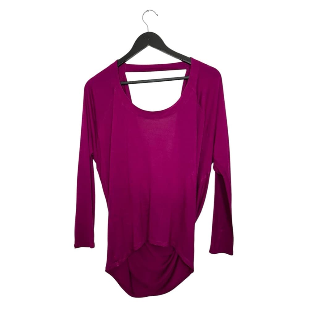 Express Magenta Open Back Drape Long Sleeve Top Size Medium SEE NOTES - Thumbnail 11