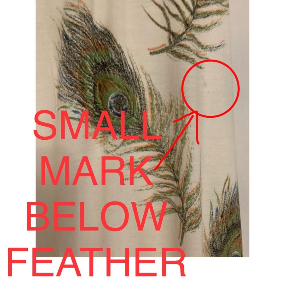 Forever 21 Tank Top Peacock Feather Design Boho Sleeveless Y2K Medium FLAWED - Thumbnail 5