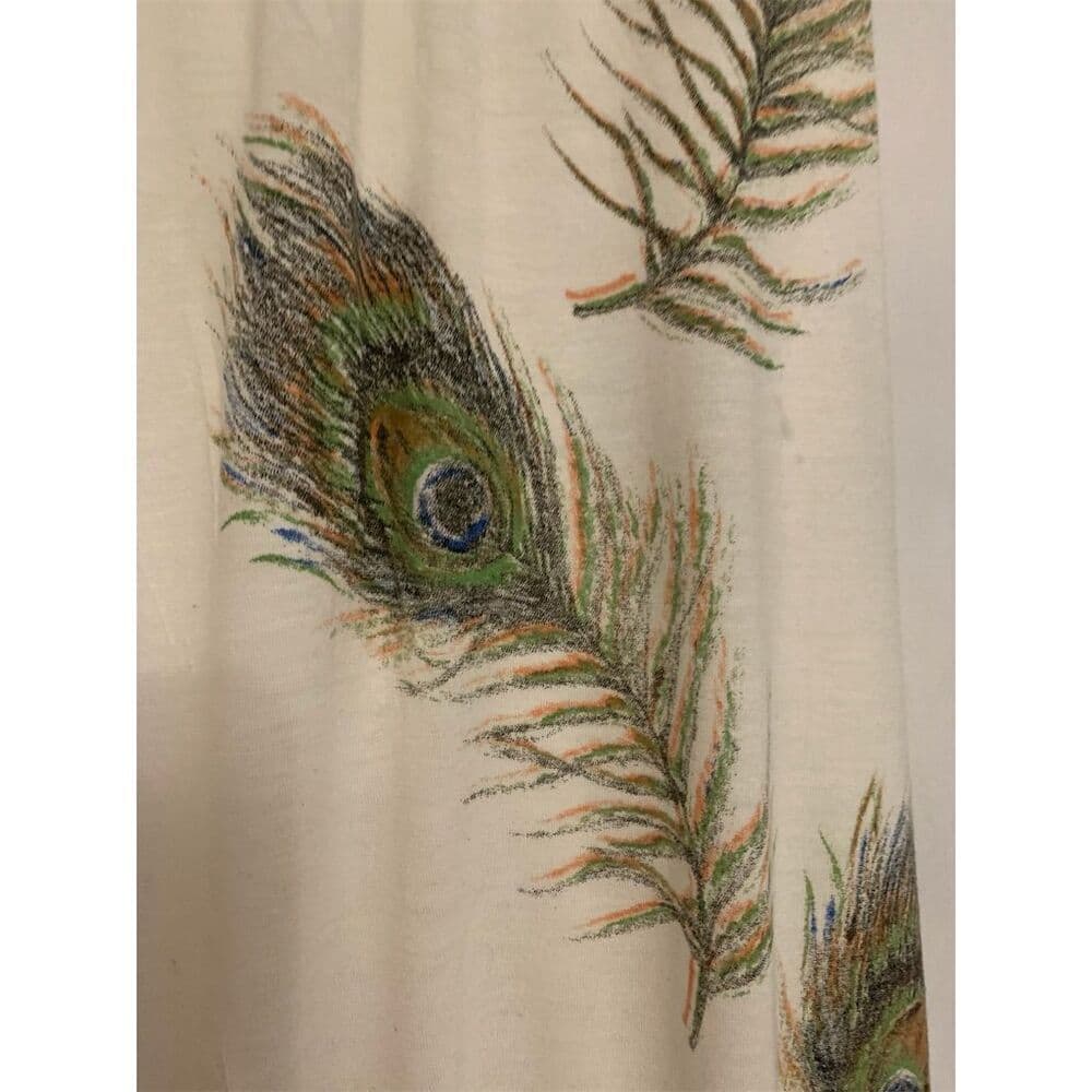 Forever 21 Tank Top Peacock Feather Design Boho Sleeveless Y2K Medium FLAWED - Thumbnail 6