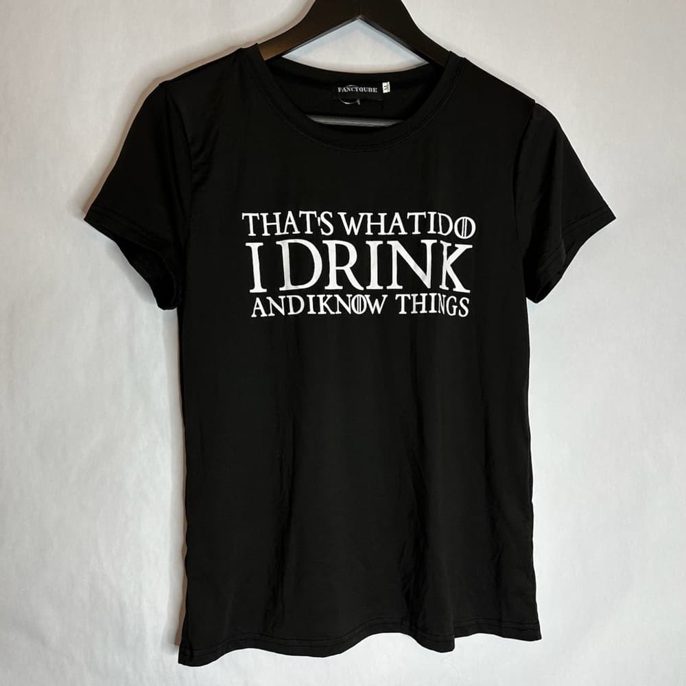 Game of Thrones Tyrion Lannister Black Tee I Drink and Know Things Size Medium - Thumbnail 4