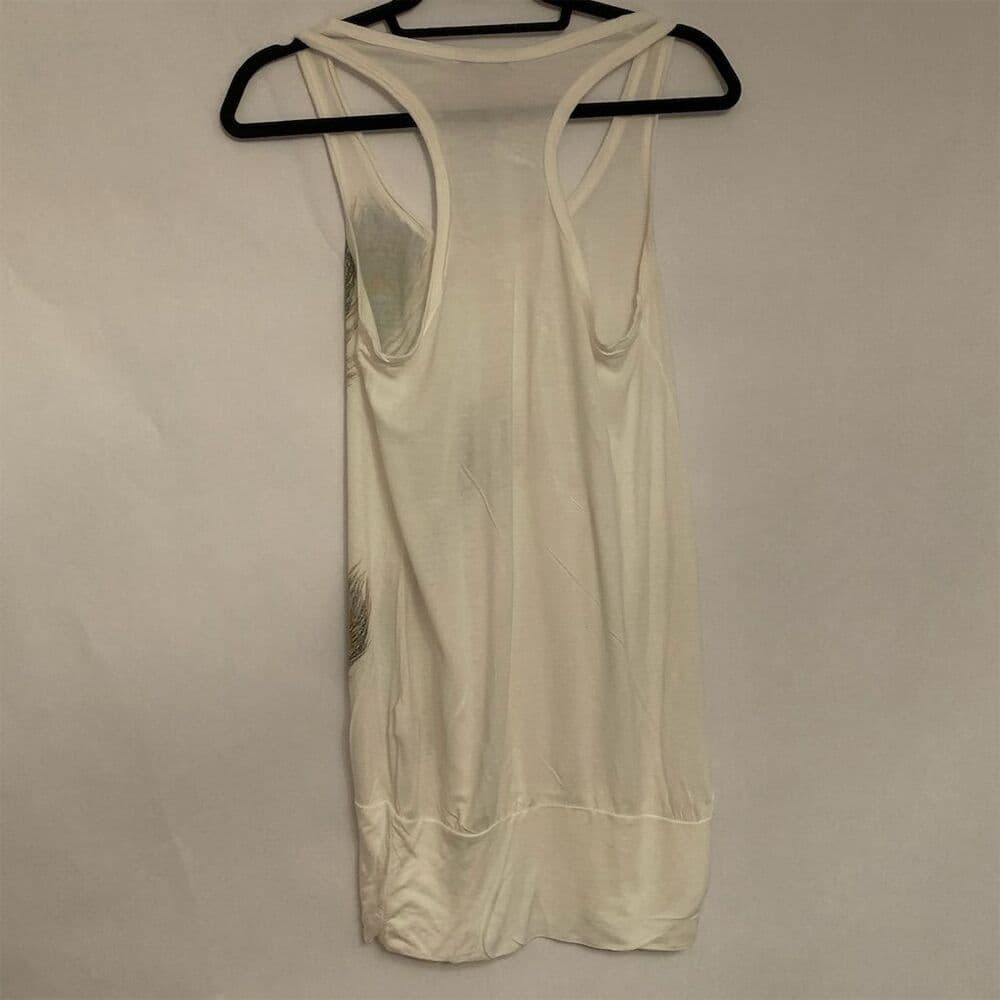 Forever 21 Tank Top Peacock Feather Design Boho Sleeveless Y2K Medium FLAWED - Thumbnail 9