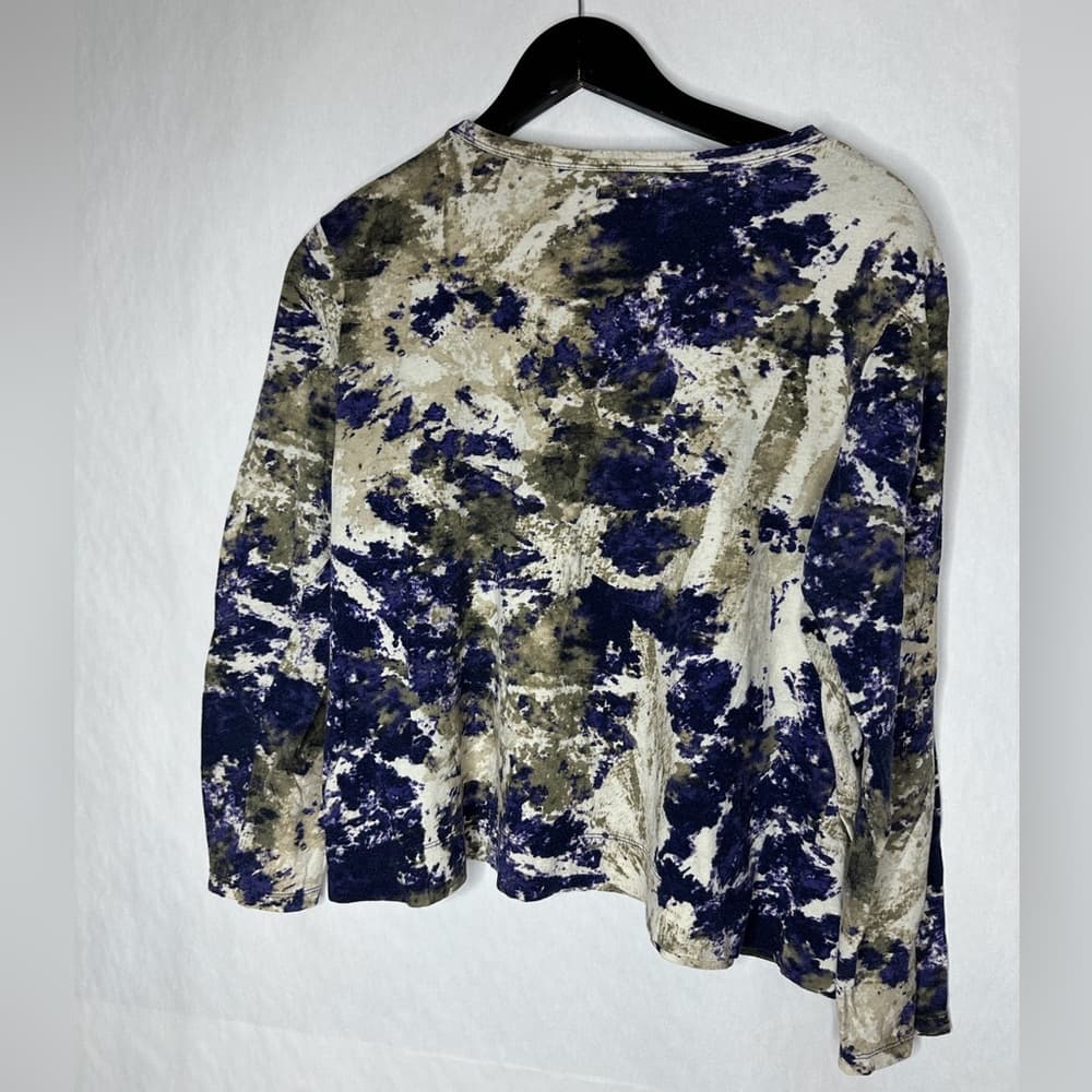 Simply Vera Vera Wang Abstract Tie Dye Long Sleeve Tee Size PXL Petite - Thumbnail 4
