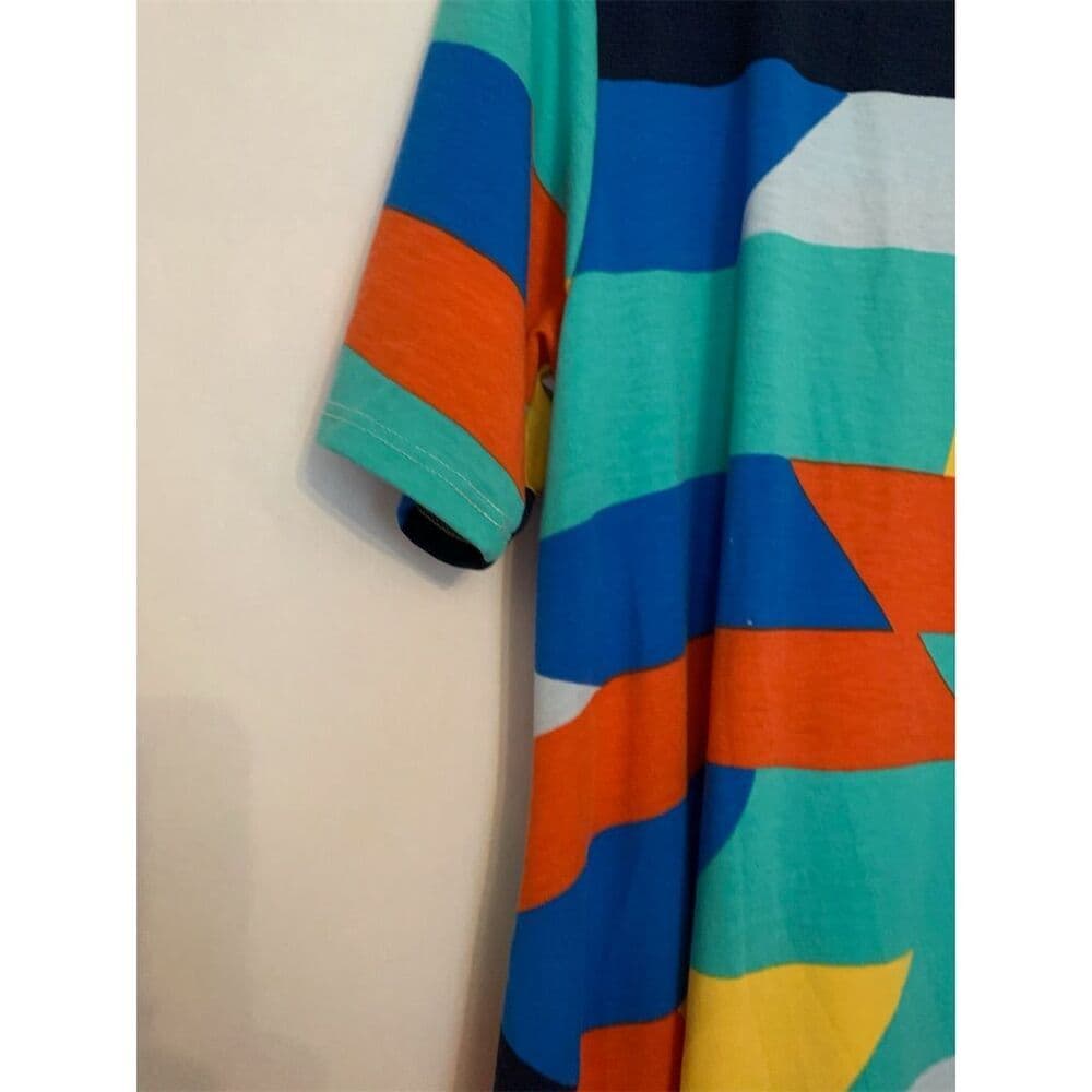 LuLaRoe Multicolor Perfect Tee Abstract Geometric Top Large Dopamine Dressing - Thumbnail 6