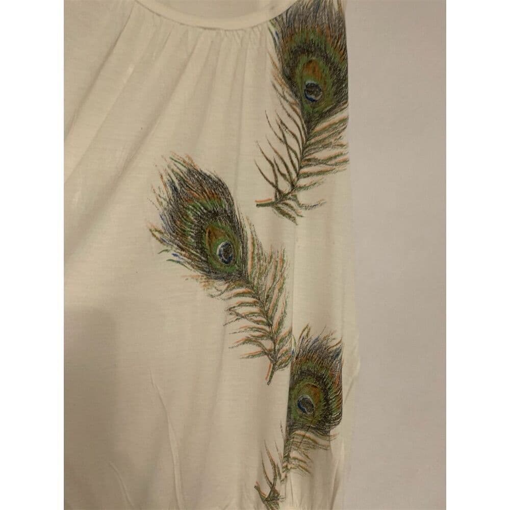Forever 21 Tank Top Peacock Feather Design Boho Sleeveless Y2K Medium FLAWED - Thumbnail 7