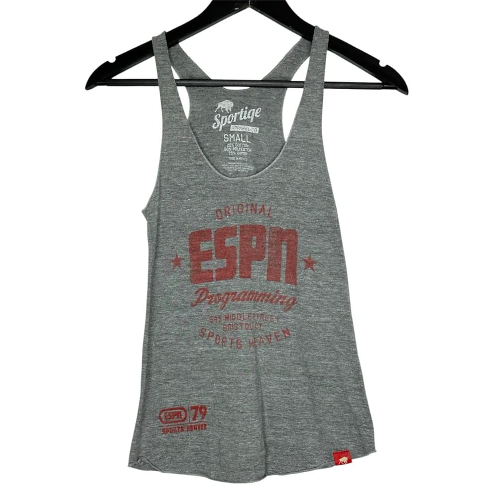 Sportiqe ESPN Programming Graphic Racerback Tank Size Small Heathered Gray - Thumbnail 7