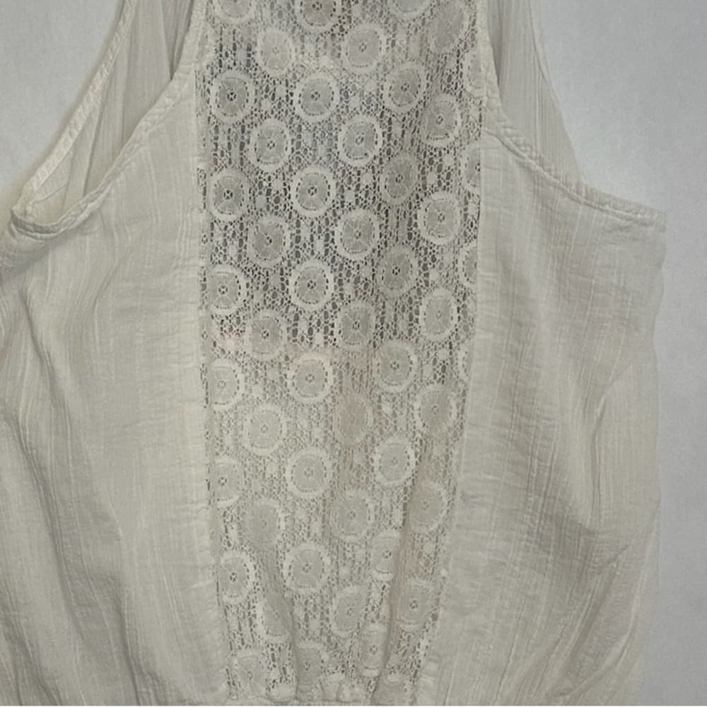 Mossimo Supply Co Boho Embroidered Peasant Tank Top Lace Back Size XL - Thumbnail 3