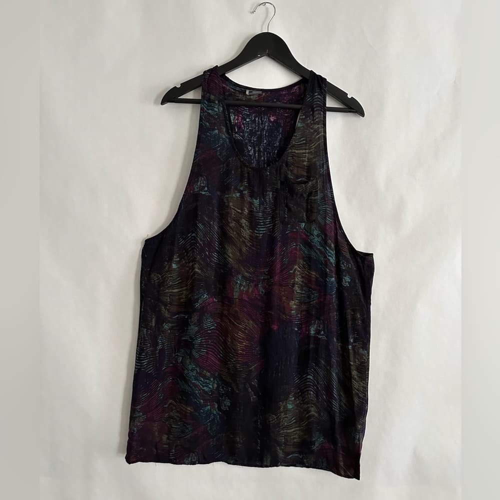 Sparkle & Fade Urban Outfitters Abstract Racerback Tank Top Loose Fit Size Large