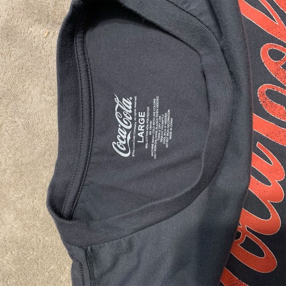 Coca Cola Bottle Vintage-Style Graphic T Shirt Dark Grey Logo Crest Womens Large - Thumbnail 3