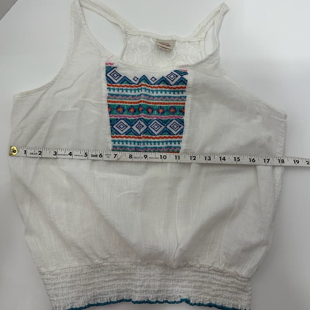 Mossimo Supply Co Boho Embroidered Peasant Tank Top Lace Back Size XL - Thumbnail 10