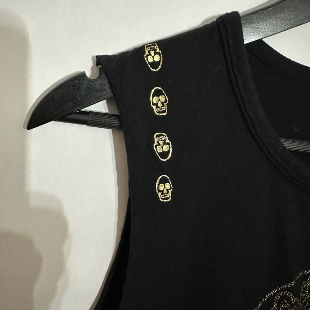 Generation Love Black Skull Tank 100% Pima Cotton Edgy Graphic Size Medium - Thumbnail 3