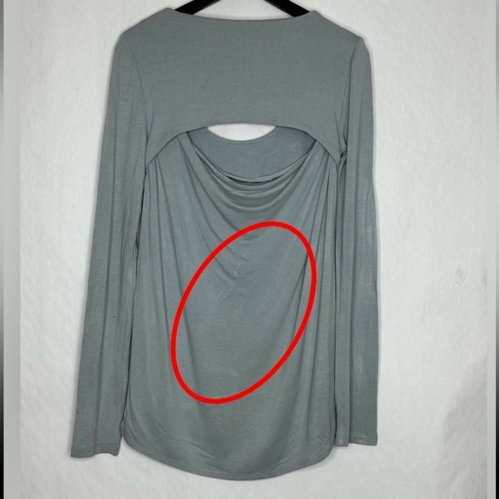 BCBGMAXAZRIA Gennelle Smoke Gray Cutout Long Sleeve Top Size Small - Thumbnail 8