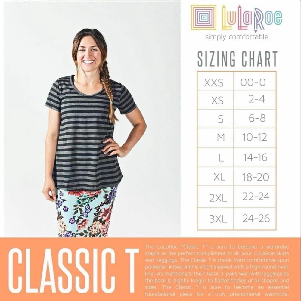 LuLaRoe Striped Classic Tee T-Shirt Women’s Small Size 6-8 Neutral Minimalist - Thumbnail 5