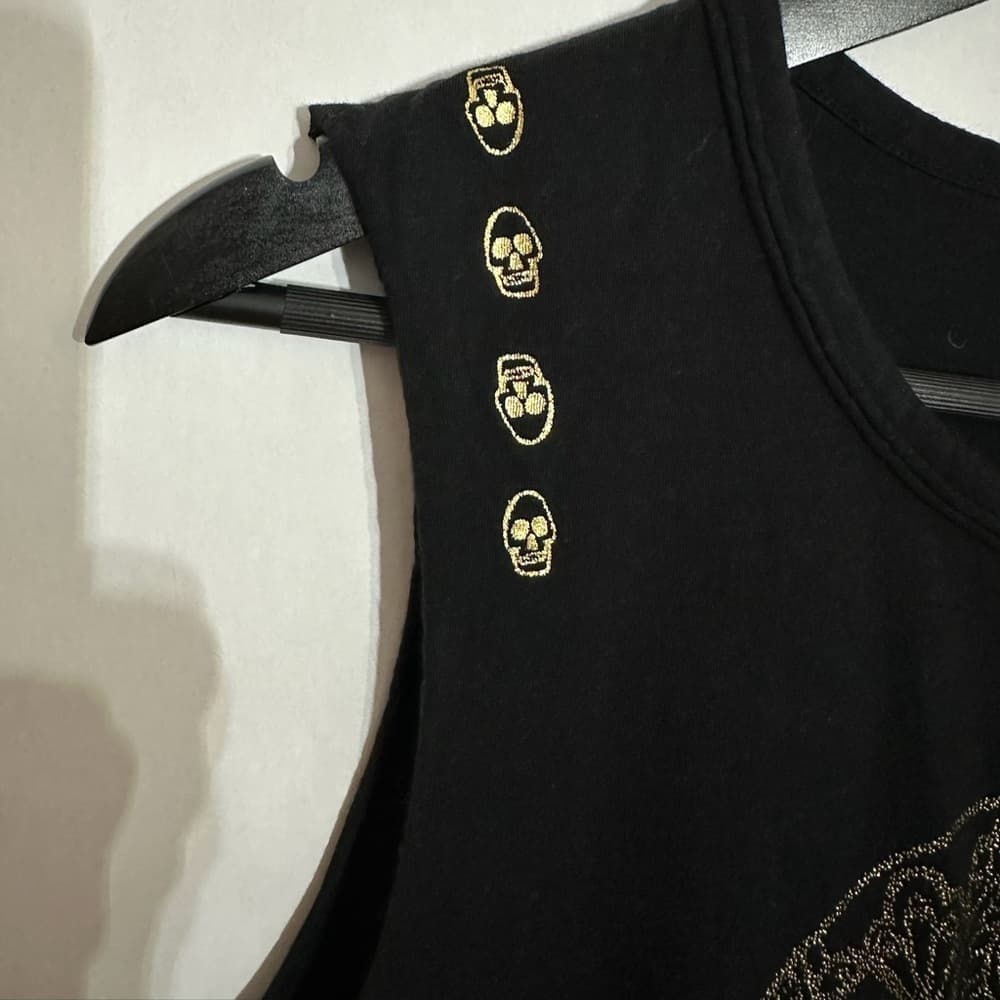Generation Love Black Skull Tank 100% Pima Cotton Edgy Graphic Size Medium - Thumbnail 7