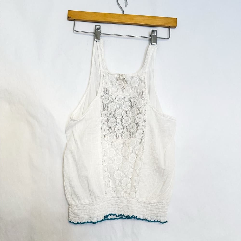Mossimo Supply Co Boho Embroidered Peasant Tank Top Lace Back Size XL - Thumbnail 2