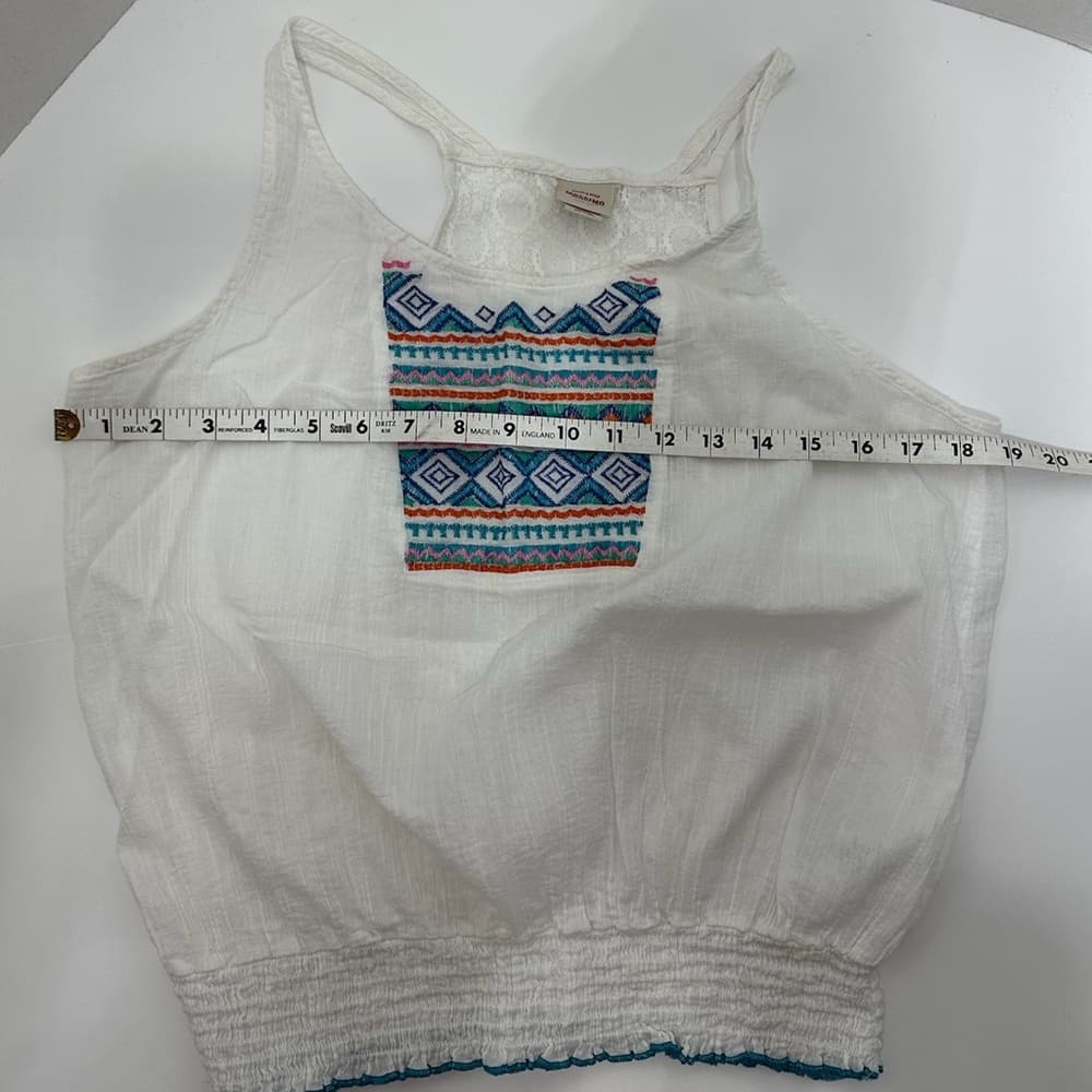 Mossimo Supply Co Boho Embroidered Peasant Tank Top Lace Back Size XL - Thumbnail 9