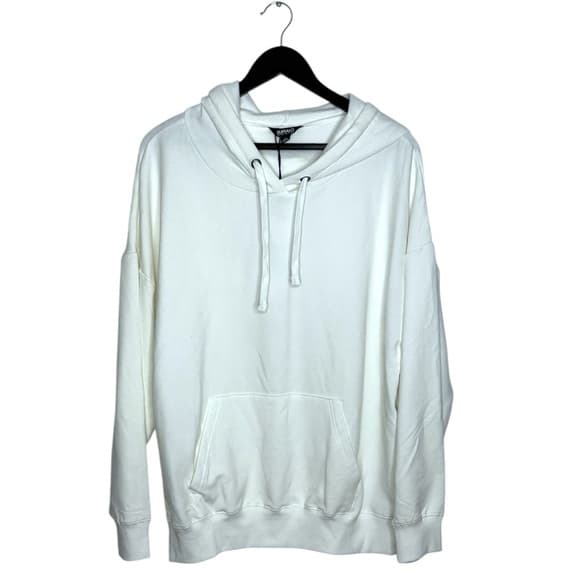 NWT Buffalo David Bitton White Pullover Hoodie Sweatshirt XL Neutral Minimalist - Thumbnail 10